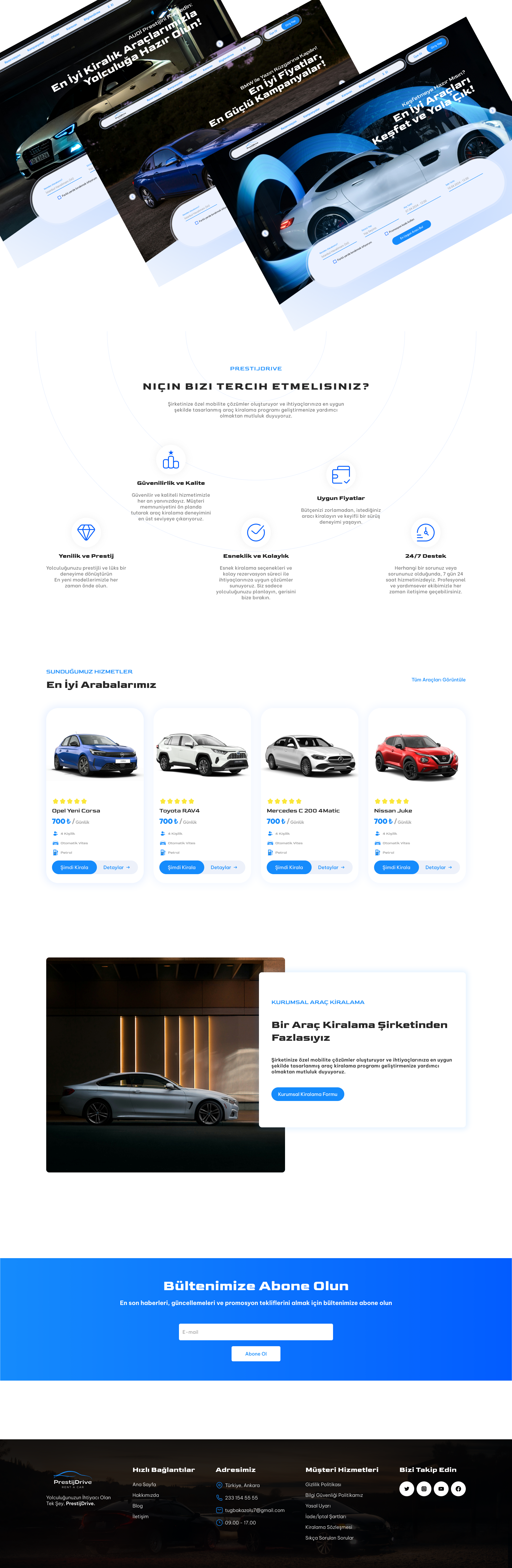 PrestijDrive — Araç Kiralama Web Sitesi